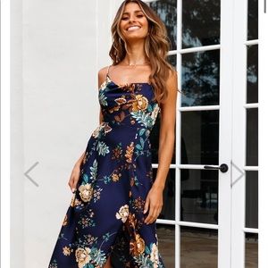 Suki Front Split Midi Dress